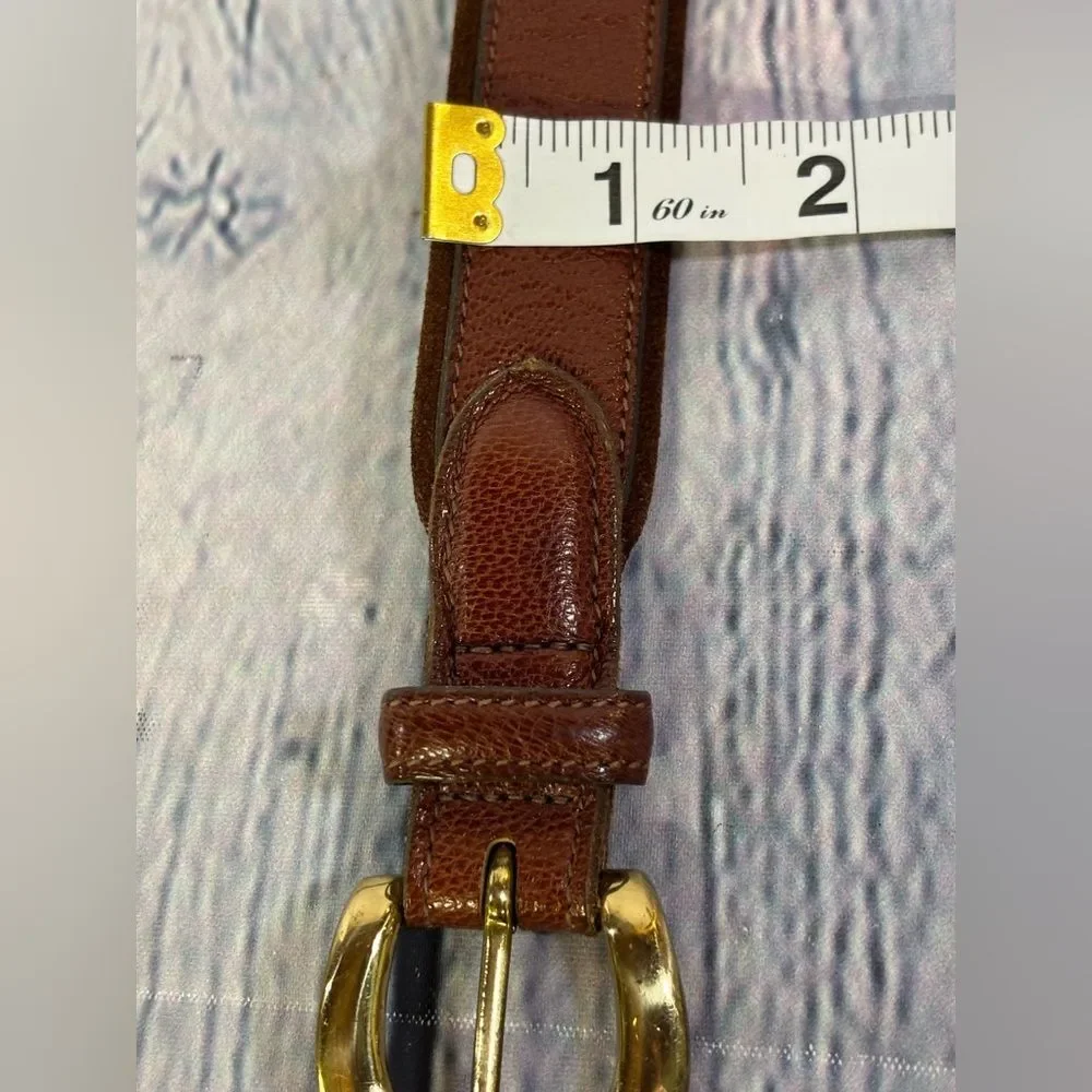 Trafalgar Cortina Chestnut Leather Gold Buckle Formal Casual Classic Belt 38